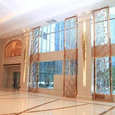 China New Classic/Postmodern Rose Gold Hotel Decor Hanging Room Divider Made of Metal Sheets Decorative Features for sale