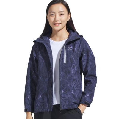 China Breathable Women Jacket Sport Rain Jacket Camouflage Printing Outdoor Waterproof Hike Jacket for sale