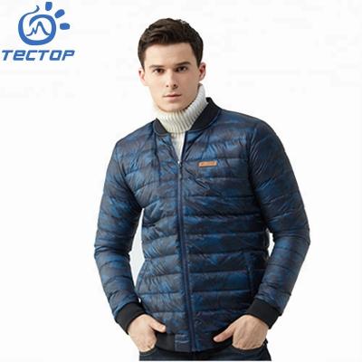 China Breathable Camouflage Duck Down Printed Warm Waterproof Men White Jacket for sale