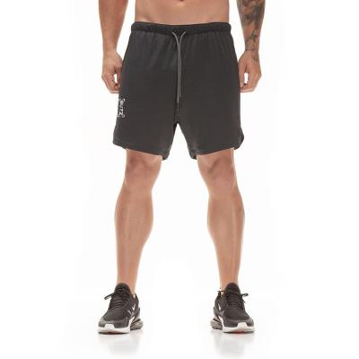 China Anti-wrinkle Men's GYM Sport Shorts Running Fitness Short Pants With Phone Liner for sale