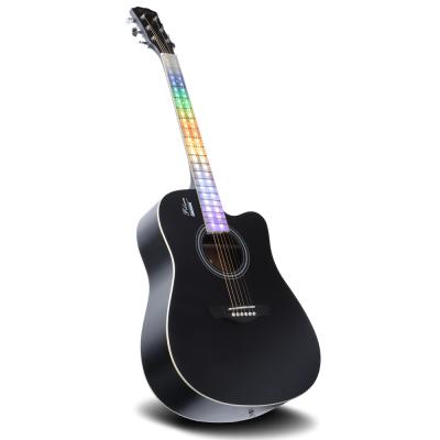 China LED Acoustic Guitar Outdoor Factory Direct Sounds Control LED Guitar 41 Inch 6 String Electric Box Acoustic Guitar With Design Patent for sale