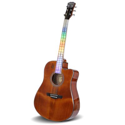 China LED Acoustic Guitar OEM Outdoor Luminous Outdoor Guitar 41 Inch Acoustic Guitar Sound Control 6 Bands For People for sale