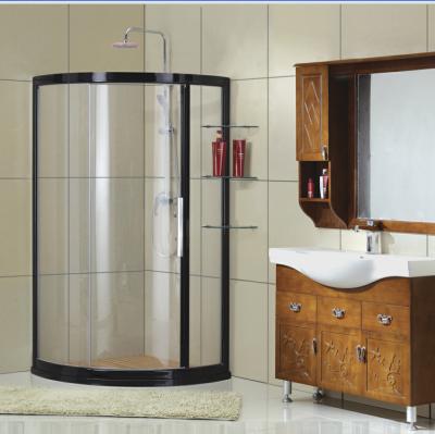 China One Side High Quality Black Shower Door Frame Aqua Tempered Glass Sliding Shower Door for sale