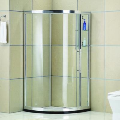 China Contemporary Best Price in Simple Aqua Glass Arc Sliding Shower Enclosure for sale