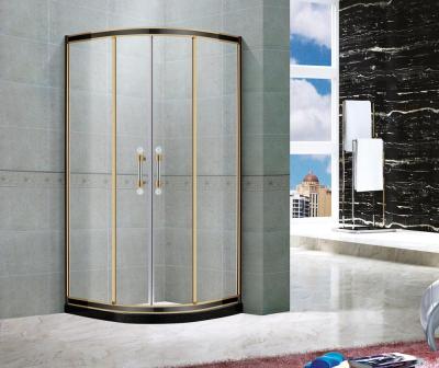 China With Frame Professional Manufacturer Tempered Glass In-Line Gold Border Shower Room for sale