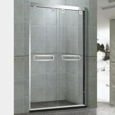 China Slide 6 Double Foot Shower Doors Foshan Factory Direct Sale 304 Stainless Steel Shower Glass Sliding Door for sale