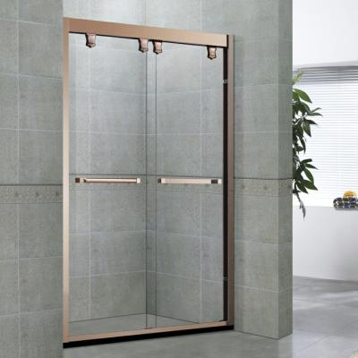 China High Quality Thickening Shower Door Matte Gold Stainless Steel Safety Frame for sale