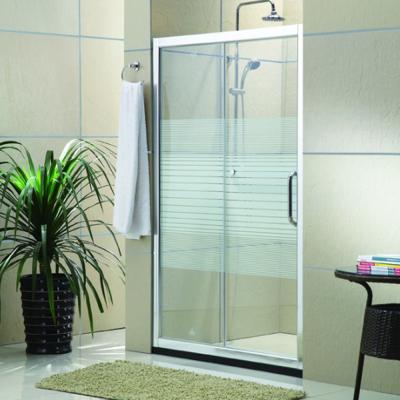 China Modern Easy Install Straight Alloy 6mm Silk Printing Aluminum Shower Glass Sliding Door for sale