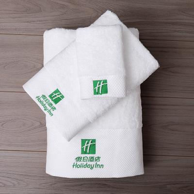 China Custom Logo Luxury Star Hotel 100% Compressed Turkish Cotton Wholesale White Bath Towel Set for sale