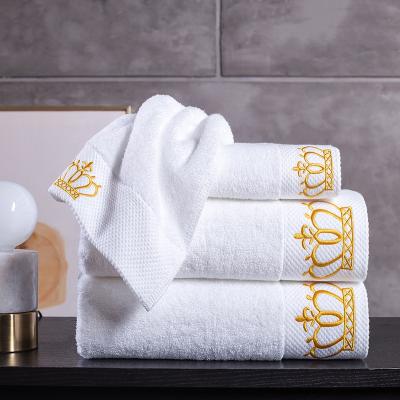 China Customized Compressed Size Bath Towel Set White 100% Turkish Cotton Hand Bath Face Towel Set for sale