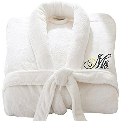 China QUICK DRY Embroidery Logo Wedding Bathrobes Set Luxury Long Velvet Bathrobes for sale