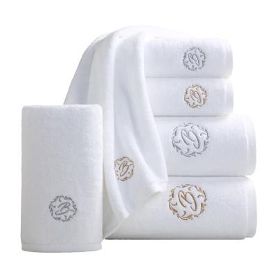 China Wholesale Customized White Compressed Elegant Logo Egyptian Cotton Bath Towel Embroidery Hotel Towel Set 100% for sale