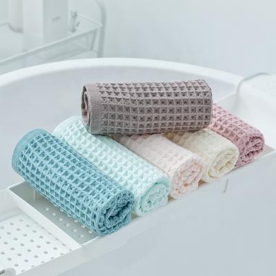 China QUICK DRY How Quality Solid Color Home Textile Japan Style Waffle Hand Towel 32 x 72cm for sale