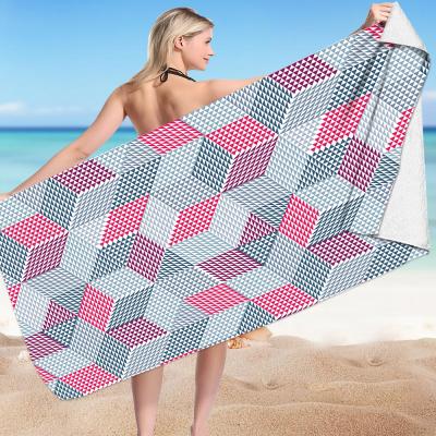 China Wholesale Customized Luxury QUICK DRY Summer Microfiber Printed Beach Towel for sale