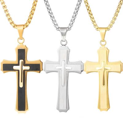 China 2022 Hip Hop Personality Design Mens Fashion Stainless Steel Gold Chain Betrayal Religious Necklace Gift Pendant Jewelry for sale