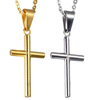 China Wholesale CLASSIC Stainless Steel Minimalist Cross Pendant Fashion Christian Necklace Classic Hip Hop Mens Womens Womens Jewelry for sale