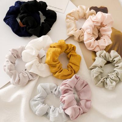 China Cheap Retro Cloth Hair Tie Candy Color Hair Scrunchies Hair Accessories For Girl 2021 for sale