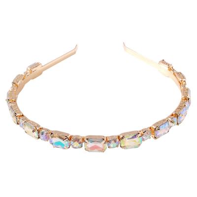 China Fashion Temperament Retro Diamond Ladies Headband Brilliant Color Diamond Headdress for sale