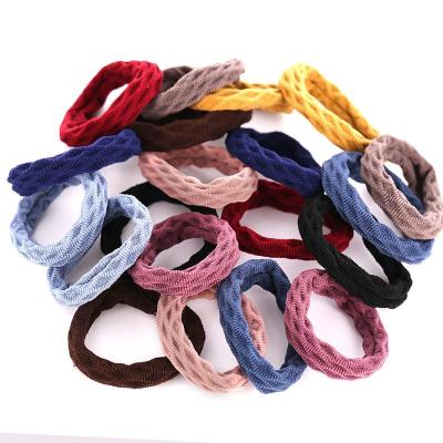 China Retro Hair Rope Elastic Band Female High Elastic Tying Single Head Rope Towel Hair Ring for sale