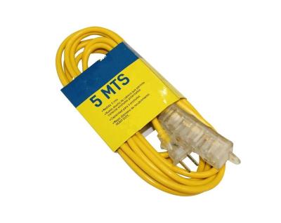 China Convenient South America Extension Cord US Type 3ways Extension Power Cord for sale