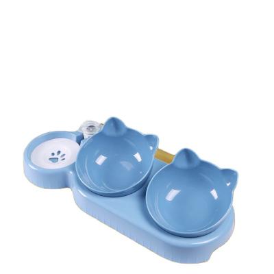 China Hot Selling Sustainable Dog Cat Cat Driver Pet Bowls Pet Feeder Double Bowls Plastic Bowl Feeder for sale