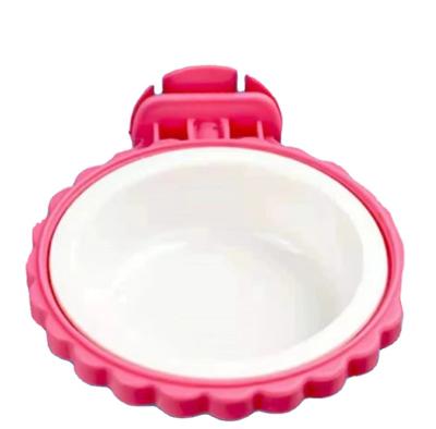 China Sustainable Cheap Dog Cat Double Bowl Feeder Pet Wheels Double Pet Feeder Bowl for sale