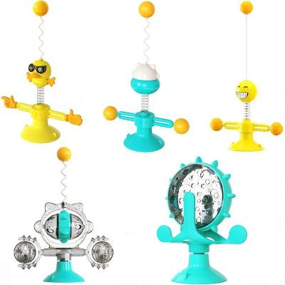 China 2022 latest viable pet toy windmill cat toy rotary material luminous cleaning double-sided rotation TPR products teeth for sale