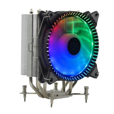 China Computer case 120mm*95mm*165mm most reliable heatpipe ARGB 4 pin 4 pin cpu cooler copper nickel plating cpu cooler for sale