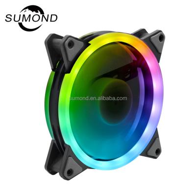 China Computer Case Fan 12cm Desktop CPU Heatsink LED Mute RGB Light Fan for sale