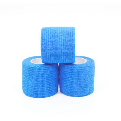 China pp 2 inch 5 yards Self Adhesive Nonwoven Bandage Rolls, Blue Sports Tape for Wrist, Ankle, Hand for sale