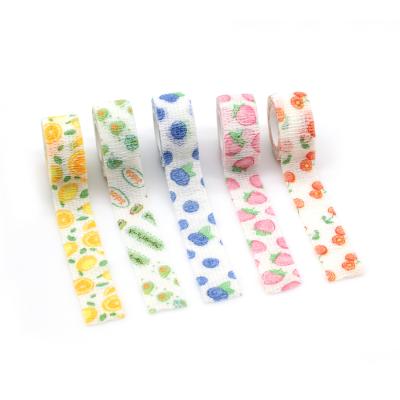 China New Style Non Woven Fruit Printing High Elastic Cohesive Bandage Finger Tape for sale