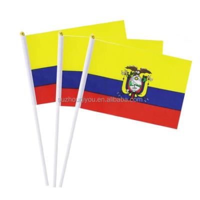 China Wholesale Custom Flag Team Ecuador Hand Flag Event Flag World Cup Health Care Institutes Sublimation Banner for sale