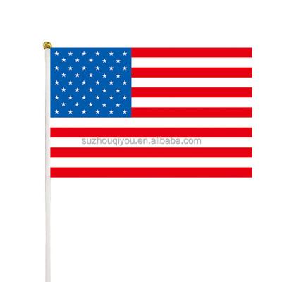 China Wholesale Hand Flag Event Flag World Cup Health Care Institutes Sublimation Hand Flag American Team Customized Banner for sale