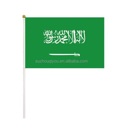 China Health Care Institutes Factory Customized Advertising Banner Flag Printing 2022 World Cup Soccer Saudi Arabia Hand Flag for sale