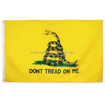 China Custom Healthcare Institutes Factory Flag 3x5ft Banner Printing Polyester Dont Tread On Me Gadsden Flag for sale