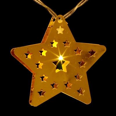 China Customized Battery USB 110/220v Plug in 10 20 30 40 50 LED Metal Star Fairy Garland Christmas Decorations String Lights for sale