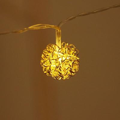 China Customized LED Light Metal Ball Garland Fairy String Ornament Lighting Christmas Decorations Novelty Lights for sale