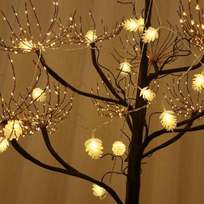 China Holiday Decoration Battery Operated Light Up Christmas Tree LED Pine Flower Garland String Holiday Lighting for sale