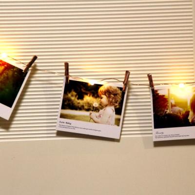 China Customized Mini Fairy Card Photo Clip Copper Wire LED String Lights for Christmas Wedding Anniversary Birthday Decorations for sale