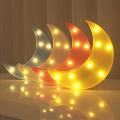 China USB Plastic Battery Powered Moon Islamism Table Night Muslim Led Lights Ramadan Eid Decorations Marquee Sign for sale