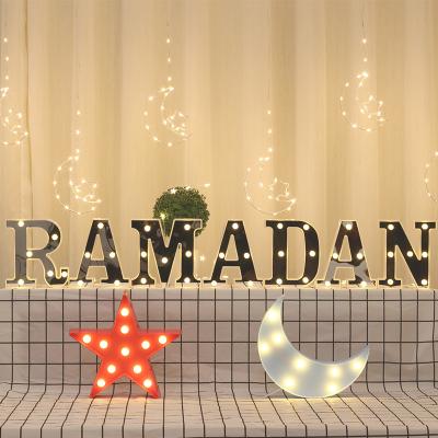 China Silver Battery Operated Led Letters Ramadan Decorations Marquee Sign Home Decor Lights Alphabet for sale