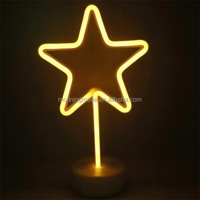 China Star Marquee Plastic Neon Led Sign Light With Round Base For Ramadan Gift Decoration for sale