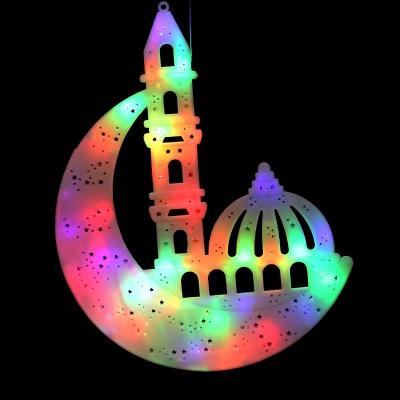 China Indoor Decoration USB Battery Operated Crescent Moon Islamism Mosque Muslim Ramadan And Eid Wall String Decorations Led Lights for sale