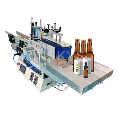 China Desktop Cans Semi Automatic Round Bottle Round Bottle Applicator Label Maker ST510 Food Envelope Labeling Machine With Date Code Printer Collector for sale