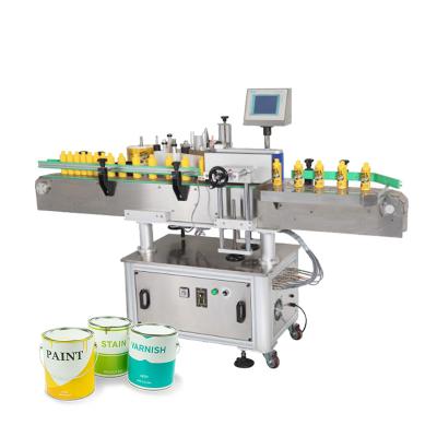 China Merchandise Stand Up Automatic Wrap Around Label Applicator Paint Can Around Alone Bottle Labeling Machine for sale