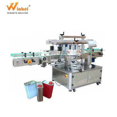 China Two Sides Jerry Cans Hot Selling Automatic Flat Bottle Commodity Labeling Machine for sale