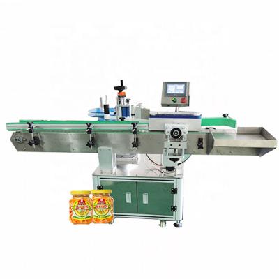 China Automatic Round Commodity Labeler Water Bottle Aluminum Cans Name Adhesive Sticker Labeling Machine With Date Code for sale