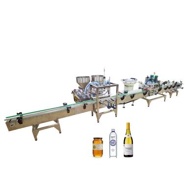 China Tabletop Food DONGGUAN Lubricant Shampoo Fertilizer Honey Bottle Cans Liquid Filling Production Line for sale