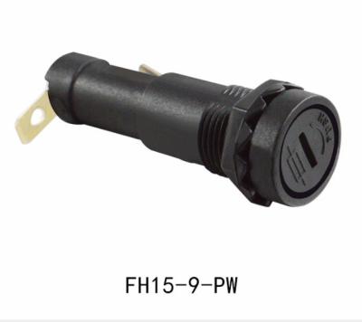 China FH15 6*30 15A Black Rotary Fuse Holder Glass Cross With Pin Waterproof Glass Fuse Holder FH15 for sale