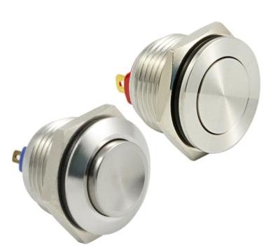 China PBM16 Premium 304 Stainless Steel 16mm Metal Button Housing PBM16-11M-X-NNN Waterproof Normally Open Reset Switch IP65 for sale